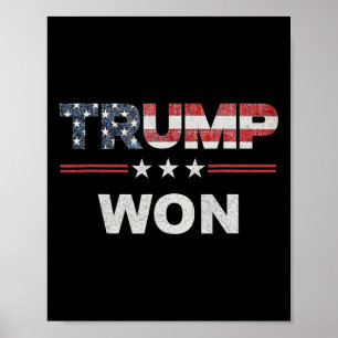Trump wint Amerikaanse vlag op 4 juli Poster
