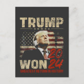 Trump wint grootste terugkeer in 2024 in de geschi briefkaart (Voorkant)