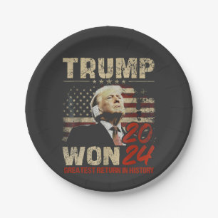 Trump wint grootste terugkeer in 2024 in de geschi papieren bordje
