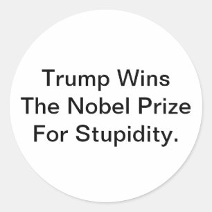 Trump wint nep Nobelprijs Hankamer Artjunkhaus Ronde Sticker