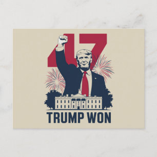 Trump wint opnieuw President 47 2024 Briefkaart