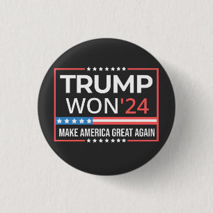 Trump wint, Trump wint 45 47 Ronde Button 3,2 Cm