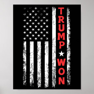 Trump Wint Verkiezingen 2025 Vlag Van De Vs Poster