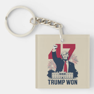 Trump Wint Weer Verkiezingen 2024 President 47e  Sleutelhanger