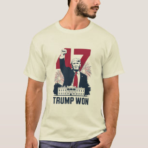 Trump wint weer verkiezingen 2024 president 47e t-shirt