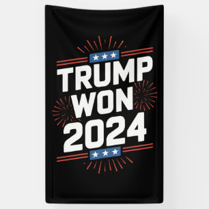 Trump Won 2024 President 47th Van Het Witte Huis Spandoek