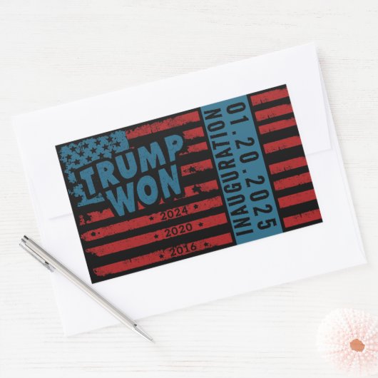 Trump won 2024 rechthoekige sticker (Envelop)