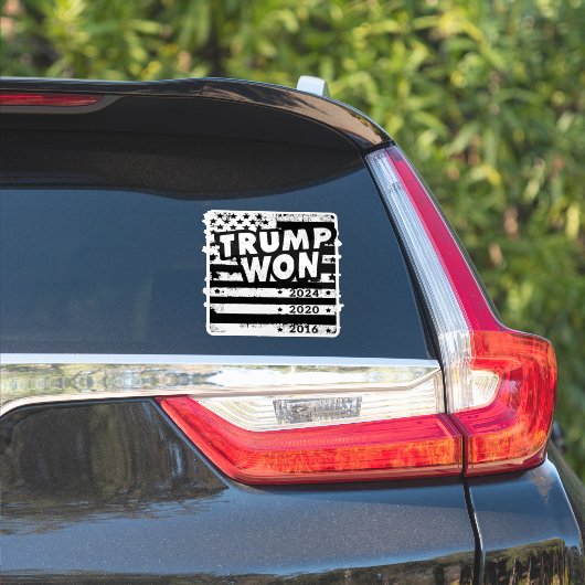 Trump won 2024 sticker (Auto Zijkant)