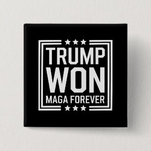 Trump won 47e Amerikaanse presidentsverkiezingen M Vierkante Button 5,1 Cm