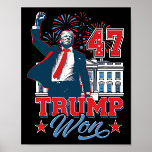 Trump won in 2024 de 47e plaats in het Witte Huis Poster