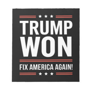 Trump Won MAGA Trump Winnaar 2024 Repareer Amerika Notitieblok