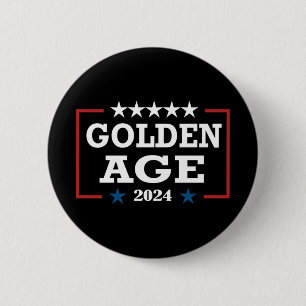 Trump won opnieuw de Gouden Eeuw van Amerika 2025 Ronde Button 5,7 Cm