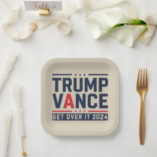 Trump Won Verkiezingen 2024 President Trump Vance Papieren Bordje