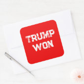 TRUMP WON VIERKANTE STICKER (Envelop)