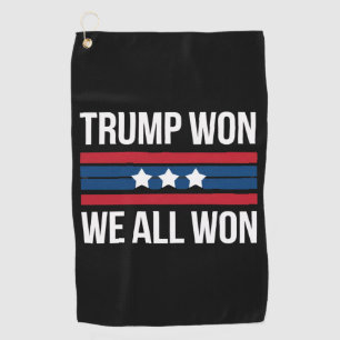 Trump won We All Won 2024 Amerikaanse vlag Trump w Golfhanddoek