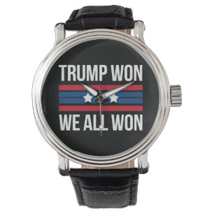Trump won We All Won 2024 Amerikaanse vlag Trump w Horloge