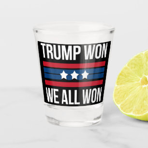 Trump won We All Won 2024 Amerikaanse vlag Trump w Shot Glas