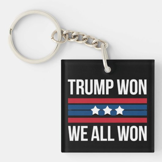 Trump won We All Won 2024 Amerikaanse vlag Trump w Sleutelhanger (Voorkant)