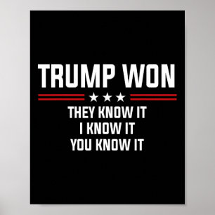 Trump won, ze weten het, ik weet het, jij weet het poster