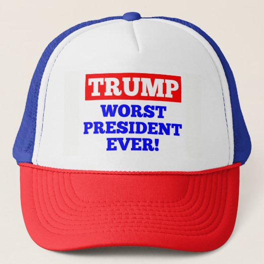 TRUMP Worst President ooit! Trucker Hat Trucker Pet (Voorkant)