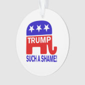 Trump zo'n schande! ornament (voorkant)