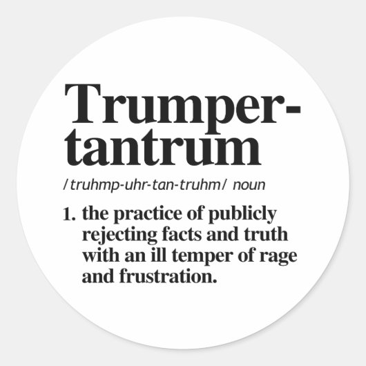 Trumper Tantrum Definitie Ronde Sticker (Voorkant)