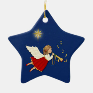 Trumpet Angel Keramisch Ornament