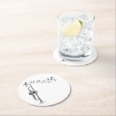 Trumpet-arts met Muzieknoten Ronde Kartonnen Onderzetter (Insitu)