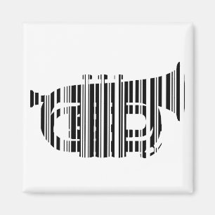 TRUMPET BAR CODE Music Barcode Patroon Design Magneet