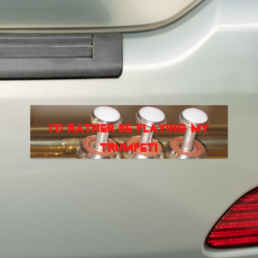 Trumpet-bumper sticker (Op auto)