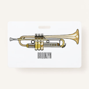 Trumpet cartoon illustratie badge