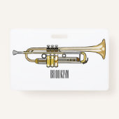 Trumpet cartoon illustratie badge (Achterkant)