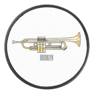 Trumpet cartoon illustratie hockey puck
