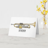 Trumpet cartoon illustratie kaart (Gele Bloem)