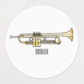 Trumpet cartoon illustratie labels (Design 1)