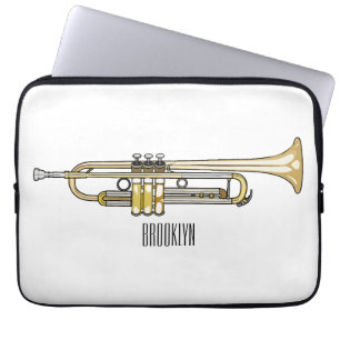 Trumpet cartoon illustratie laptop sleeve