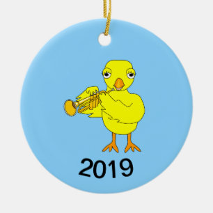 Trumpet Chick Keramisch Ornament