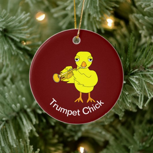 Trumpet Chick Keramisch Ornament (Boom)