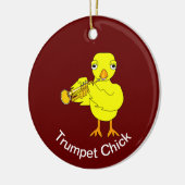 Trumpet Chick Keramisch Ornament (Links)