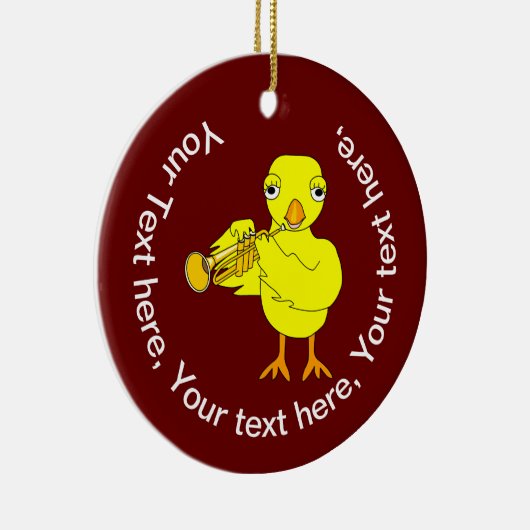 Trumpet Chick Keramisch Ornament (Rechts)