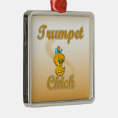 Trumpet Chick Metalen Ornament (Rechts)