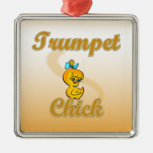 Trumpet Chick Metalen Ornament