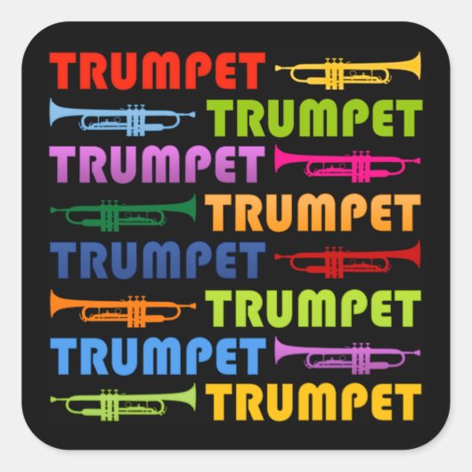 Trumpet Collage Vierkante Sticker (Voorkant)