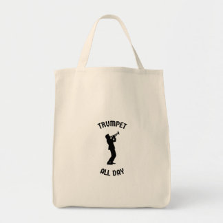 Trumpet de hele dag tote bag