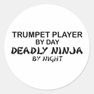 Trumpet Deadly Ninja bij nacht Ronde Sticker