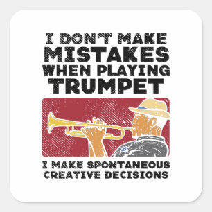 Trumpet - Een Trumpet afspelen Vierkante Sticker