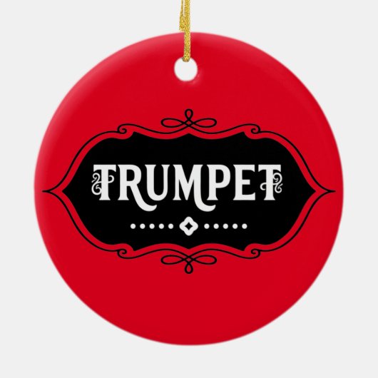 Trumpet Emblem Keramisch Ornament (Achterkant)