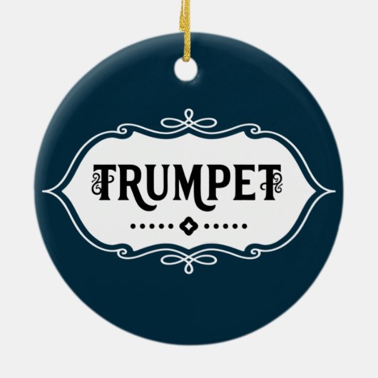 Trumpet Emblem Keramisch Ornament (Achterkant)