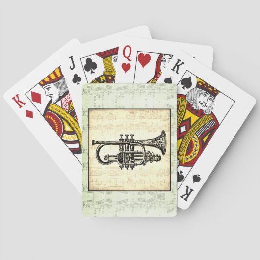 Trumpet en Muzieknoten Pokerkaarten (Achterkant)