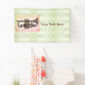 Trumpet en Muzieknoten Spandoek (Insitu)